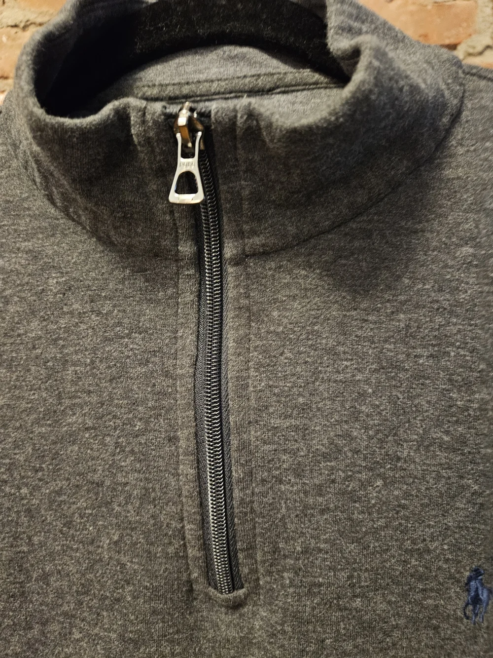 Polo by Ralph Lauren Men’s Charcoal Quarter-Zip Sweater